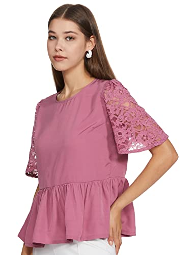 Image of Safana Women's Solid Regular Fit Shirt (LTP7767 Rosebud Pink 4XL)