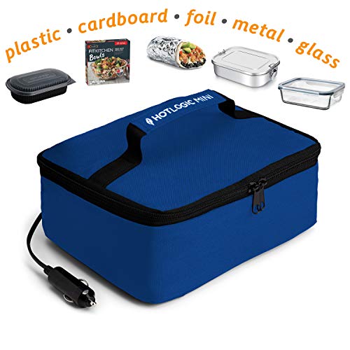 Hotlogic Mini Portable Oven, Food Warmer Electric Lunch Box With 12V Vehicle Plug, Mini Personal Heated Lunch Box For Cooking And Reheating Meals In Vehicles And Trucks For Work Or Travel (Blue) #TOP5