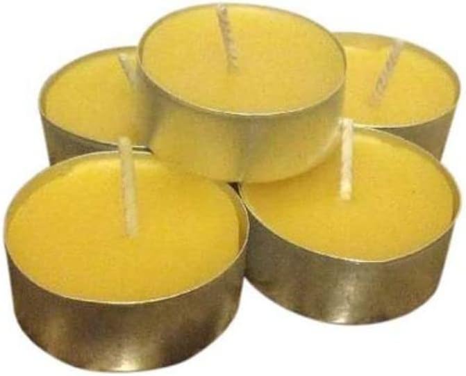 Bear Natural Organics 12 Golden Yellow Beeswax Tealight Candles