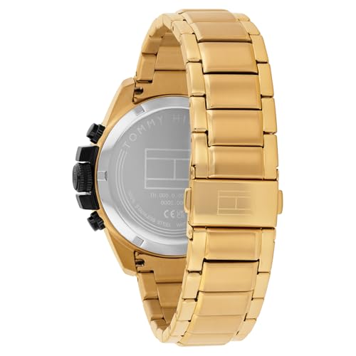 Image of Tommy Hilfiger Jameson Quartz Analog with Black Dial Gold Stainless Steel Strap Watch for Men - TH1792199
