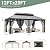 AirWire 12'x20' Outdoor Gazebo Hardtop Grill Gazebo Aluminum Galvanized Steel Double Roof Outdoor Pergola Include Curtain and Netting for Backyard, Patio, Lawn