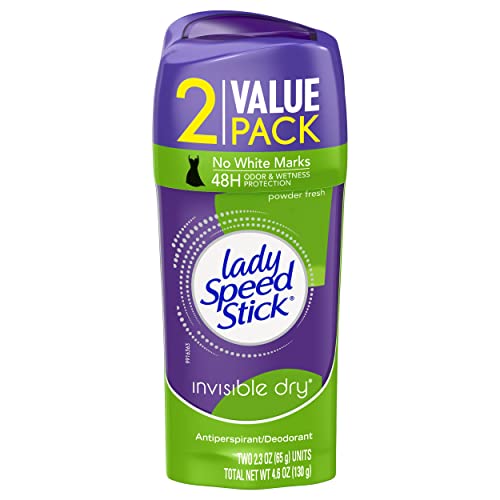 Lady Speed Stick Antiperspirant Invisible Dry Powder Fresh Twin 2.3 Oz Pack of 2
