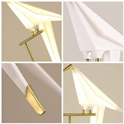Reuil 72Inch Modern Led Floor Lamp Paper Crane Bird Floor Light Gold Metal Pvc Lampshade Lighting Fixtures For Living Room Bedroom Dinning Room Office #TOP4