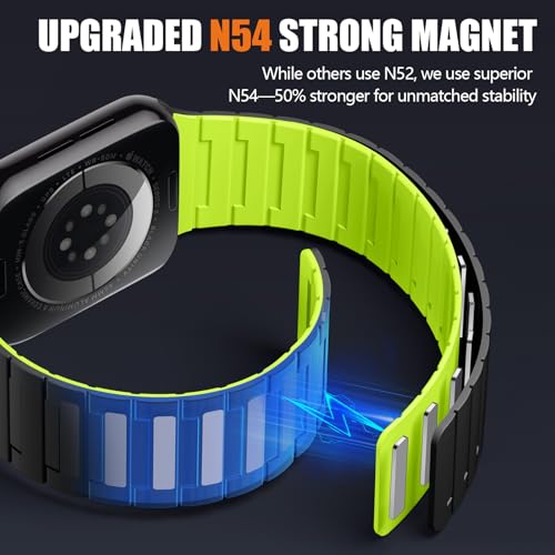 Image of SNBLK Magnetic Watchband Compatible with Apple Watch for Men 44mm 45mm 46mm 49mm 42mm 41mm 40mm 38mm Women, Silicone Sport Strong Magnet Strap for iWatch Series 11 Ultra 3 Ultra 2 Se 10 9 8 7 6 5 4 1