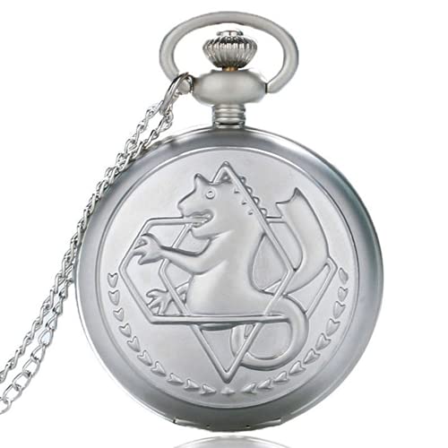 Colar Fullmetal Alchemist Relógio de Bolso Edward Elric Prata Cosplay Vintage