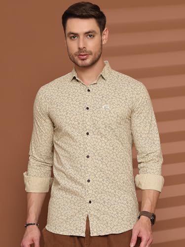 Image of Majestic Man Printed Pure Cotton Slim Fit Casual Shirt