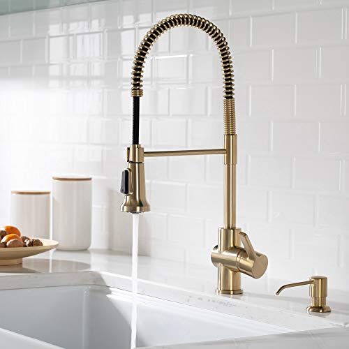 Kraus Britt Commercial Style Kitchen Faucet In Spot Free Antique Champagne Bronze, Kpf-1690Sfacb #TOP3