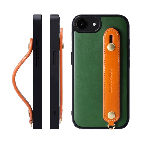 HANATORA for iPhone 17e 16e �P�[�X �{�v �ϏՌ� �w�ʃx���g �X�g���b�v�����O �X�}�z�P�[�X �X�}�z �X�^���h�@�\ �l�b�N�X�g���b�v �t�� �C�^���A�����U�[ �M�t�g �}�O�l�b�g�Ȃ� �O���[��+�I�����W TGH-16e-Green