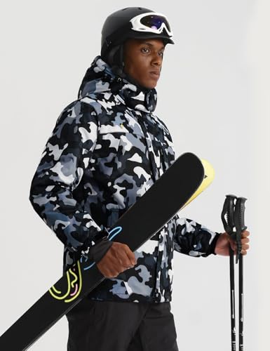 Image of GEMYSE Men's Winter Ski Jacket Waterproof Snow Coat with Detachable Hood