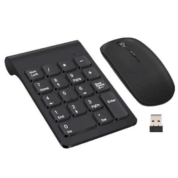 UJEAVETTE 3x2.4G Numeric Keypad Wireless Keypad Extensions with Mouse for Laptop Desktop Black-image-5