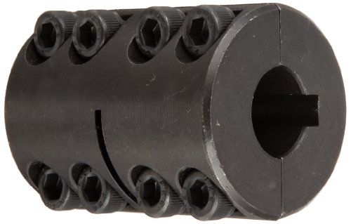Climax Part 2MISCC-14-14-KW Mild Steel, Black Oxide Plating Clamping Coupling, 14 millimeters X 14 millimeters bore, 34 millimeters OD, 50 millimeters Length, M 5 x 16 Clamp Screw