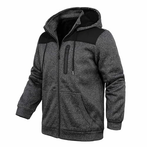 Image of Hoodies for Men Heavyweight Sherpa Lined Jackes Full Zip Fleece Winter Jacket