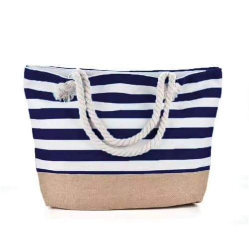 Sac de plage rayé en toile pour vos vacances ensoleillées et sorties farniente