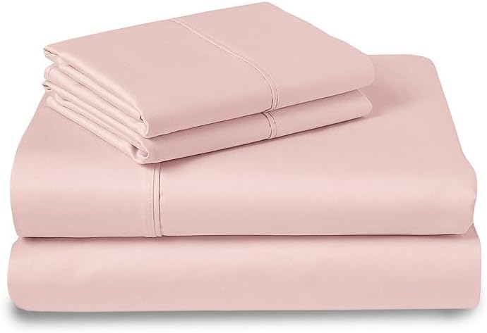 Pizuna Sábanas de algodón puro 100% tamaño King, lujosas sábanas de satén de algodón de fibra larga de 400 hilos con bolsillo profundo de 15