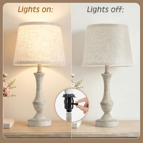Image of Luvkczc Table Lamp Set of 2, 19 inch Cottage Core Resin Bedside Lamps