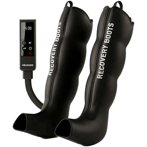 Image of Houzaide Leg Massager for Pain Relief | Foot Calf & Thigh Recovery | Full Air Compression Leg Massager for Blood Circulation and Pain Relief | 6 Mode, 4 Zones, 9 Intensity | 1 Year Warranty - Raksha Bandhan Gift Option