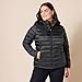 Amazon Essentials Women's Lightweight Long-Sleeve Water-Resistant Packable Puffer Jacket (Available in Plus Size), Black, Large