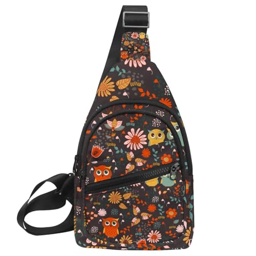 Bolso bandolera para mujer con diseño de búho y correa ajustable para viaje