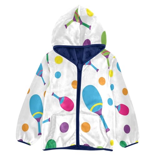 Colorful Maracas on White Toddler Fleece Jacket Girl Boys Hooded Fleece Jacket Coat Warm Outwear Zip-up 3-10T