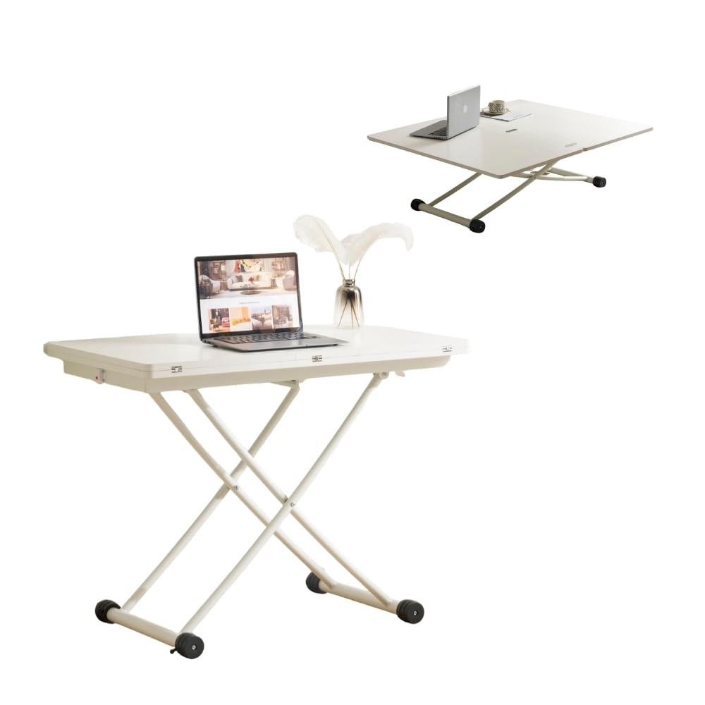 Amazon｜昇降式テーブル ガス圧 天板が2倍に広がる 100×50/100cm 無