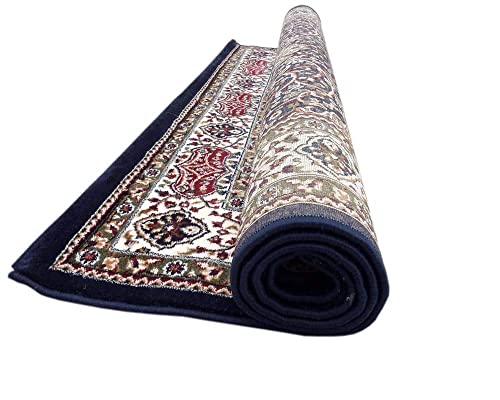 Image of Thick n Soft Acrylic Carpets for Home Living Room Bedroom with 12 MM Pile Height Thickness 2 Feet x 6 Feet Blue Colour