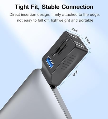 Image of 5-Port USB 3.0 Hub with SD TF Card Reader, USB Extender Adapter with Memory SD /Micro SD Card Reader, USB 3.0 /2.0 Ports, Portable Spltter for Laptop,PC, Camera, Flash Driver, HDD (5Port 2X USB 2.0)