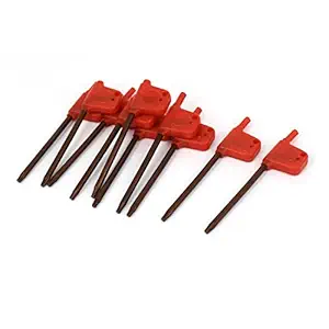 ELECTROPRIME 87mm Length Flag Type T10 Torx Key Wrench Spanner Screwdriver 10 pcs