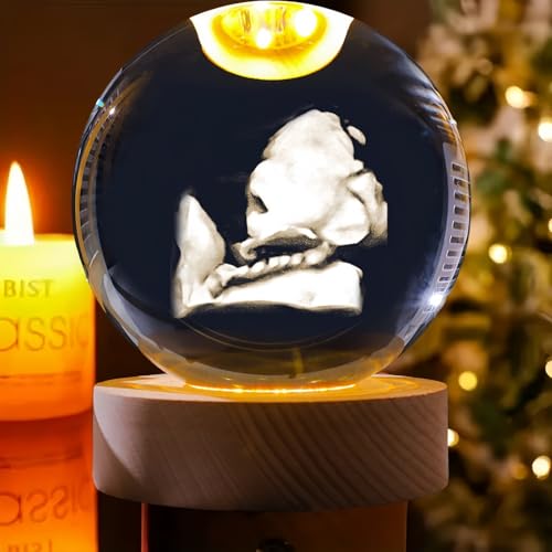 MEIEG Lámpara LED Con Bola De Cristal Personalizada, Foto En 3D Tallada Por Ultrasonidos, Base Redonda Personalizada Para Luz Nocturna, Regalos Conmemorativos(6cm/2.36in)