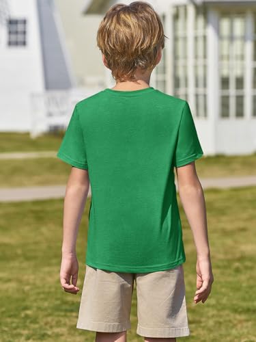 Haloumoning Boys Short Sleeve Shirts Kids Summer Crewneck T-Shirts Casual Tops Tees 5-14 Years