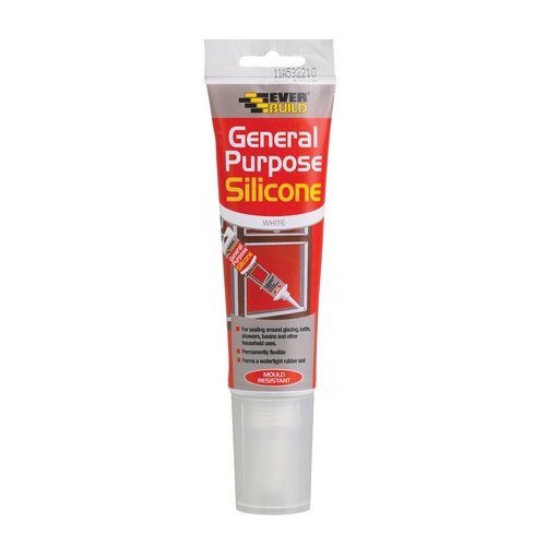 General Purpose Silicone Sealant – Waterproof – Suitable for Interior and Exterior Use – White – 80ml