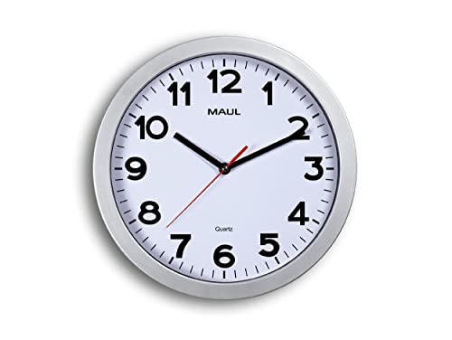 Maul Horloge Murale MAULstep 30 cm, Horloge à Quartz Élégante, Horloge Classique pour Le Bureau, l'Atelier et à la Maison, Bonne Lisibilité Également...