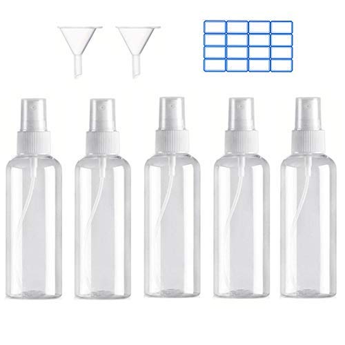 Preisvergleich Produktbild Iindes 5PCS Sprühflasche Transparente Leer Feinen Nebel Sprühflasche Reise Zerstäuber Flaschen 100ml