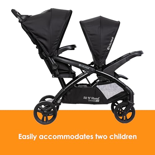 Image of Baby Trend Sit N' Stand Double 2.0 Stroller, Madrid Black