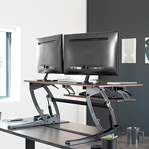 VIVO 42-Inch Pneumatic Standing Desk Converter with Separate Keyboard Tray — view 9