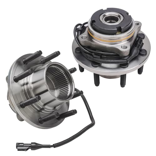Image of Detroit Axle - 4WD SRW Front Wheel Bearing Hubs for 2003 2004 Ford F-250 F-350, 2003 2004 2005 Excursion Wheel Bearing and Hubs Assembly Replacement [w /ABS]