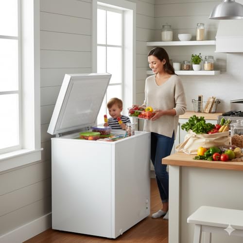 Kenmore Deep Freezer - Convertible Refrigerator/Chest Freezer, 1 Basket, Garage Ready, Meat Storage, Front Drain, Congelador For Home, Apartment, Basement, Cottage, 7.0 Cubic Feet, Stand Up White on Fridge.com