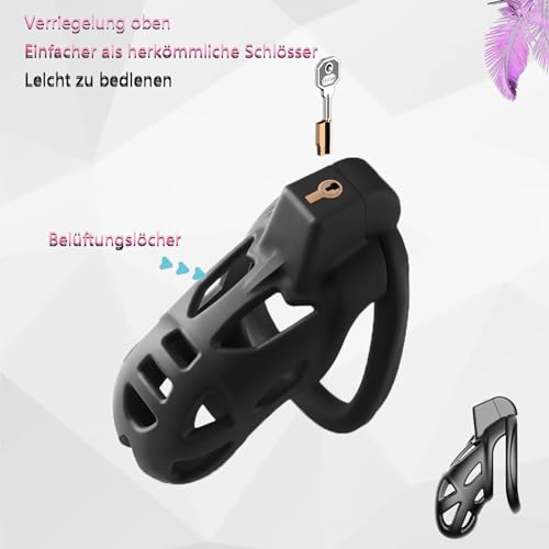 Miniatura 3 de Selgurfos 3d Ventilation Chastity Cage Lock Set With Three Wider Rings And Belt Small Lightweight Cock Cage With Urinal Men Penis Sm Bondage Sex Toys Device For Adult Xs