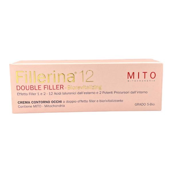 LABO Fillerina 12 Doble filter Mito, Biorevitalizing, crema contorneadora de ojos, tubo de 15 ml, grado 5
