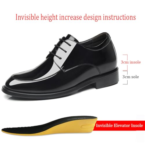 Mens Invisible Height Increasing Shoe Fashion Wedding Dress Shoes Leather Office Wedding Business Oxford for Gentlemen2