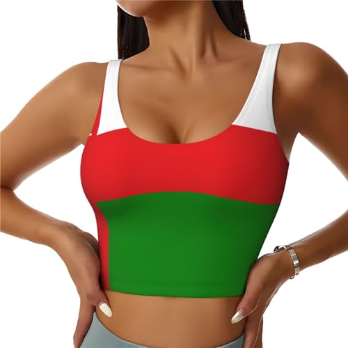 NABEAR Flag Of Oman - Sujetador deportivo para mujer, transpirable, cómodo, chaleco deportivo para yoga, fitness, pilates, color negro, talla XL, negro y XL, NEGRO, XL