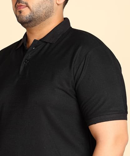 Image of INKKR Plus Size Solid Men's Polo Neck T-Shirt