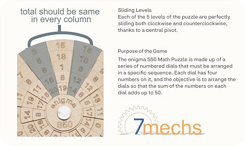 Image of 7Mechs Enigma S50 Brain Teaser Educational Maths Puzzle 3D Puzzle - Kids (S50)