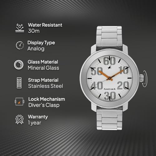 Fastrack Casual Analog White Dial Men's Watch-NL3121SM01/NP3121SM01 (Image - 3)