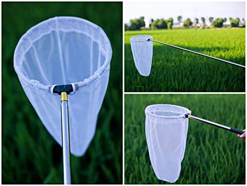 JZK 150 cm langes ausziehbares Kinder Fischernetz mit Teleskopgriff Fischnetz für Teich und Felsenbecken, Insekten Schmetterlings Fängernetz für Kinder Krabbennetz Schmetterlingsnetz