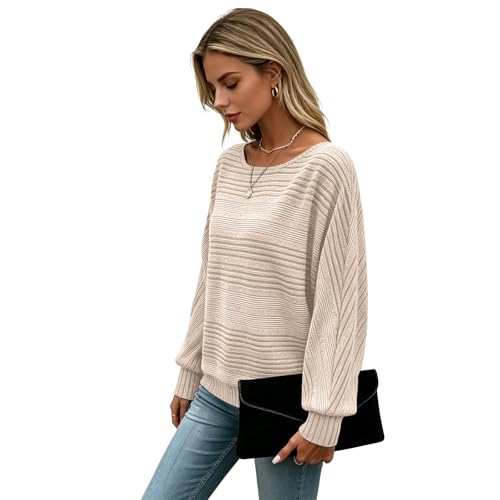 Image of Women's Batwing Tunic Tops, Long Sleeve Shirts Blouses, Business Casual Sweater for Office Work