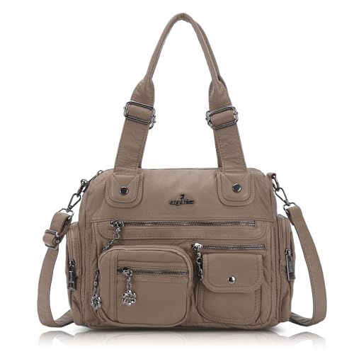 Image of Angel Kiss Large Purses for Women Multi Pocket Hobo Handbag Ladies Tote Satchel Bag Soft Leather Shoulder Bag
