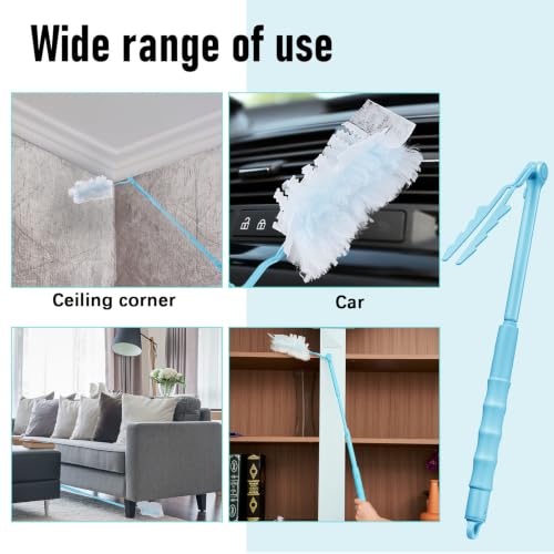 Image of Colingmill 8 Pack Replacement Duster Handles, 3 Ft Extendable, Sky Blue