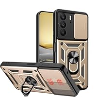 BOKYAS Coque Pour Realme Note 60 4G Avec Cache Webcam & Support Annulaire à 360 Degrés, Anti-Chute Étui Housse Compatible Avec Support De Voiture Magnétique, Bleu