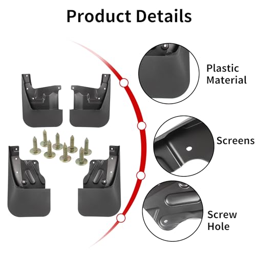 Image of 4Pcs Wheel Mud Flaps for Toyota Tundra 2022 2023 Front & Rear Tire Protector Mudflaps Splash Guards,No Drilling Required