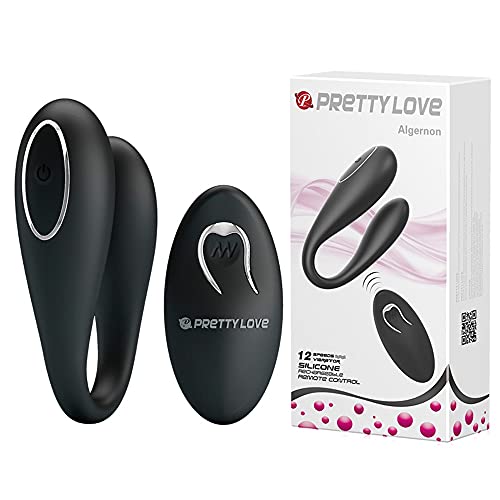 Pretty Love Algernon - Vibrador Casal Silicone Soft Touch Controle 12 Vibrações Preto REF:6114